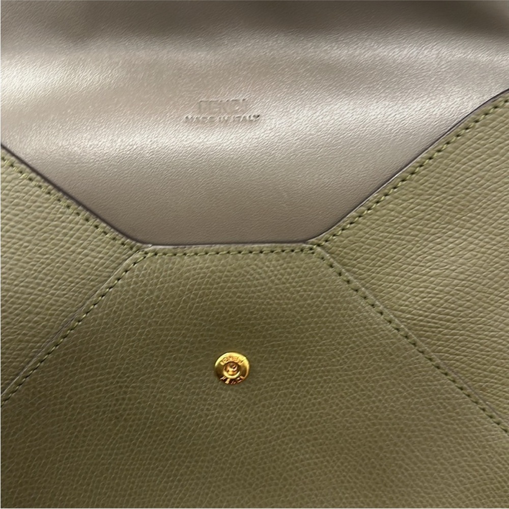 ‼️Authentic Fendi Green Envelope Clutch Pouch Bag - Picture 11 of 15